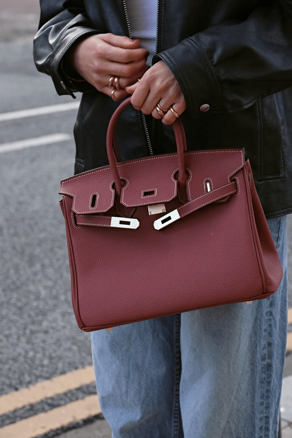 CHELSEA BAG - BURGUNDY - Totes Luxe UK